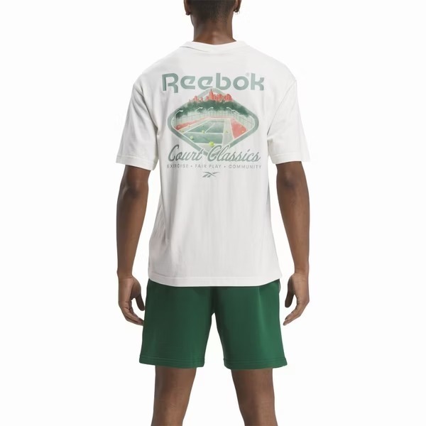 Reebok Cl Court Sport Tee [100203391] 男女 短袖 上衣 T恤 運動 休閒 白