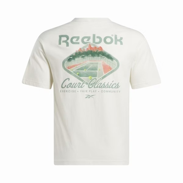 Reebok Cl Court Sport Tee [100203391] 男女 短袖 上衣 T恤 運動 休閒 白