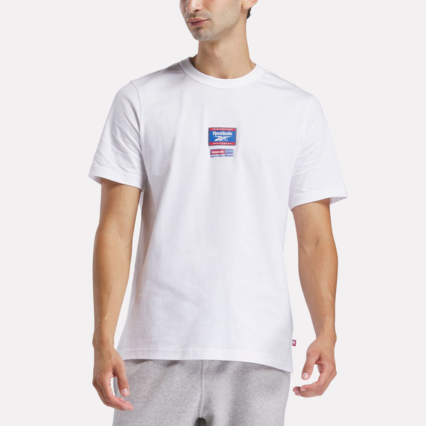 Reebok Ri Badge Tee [100205444] 男 T恤 運動上衣 休閒短袖 白