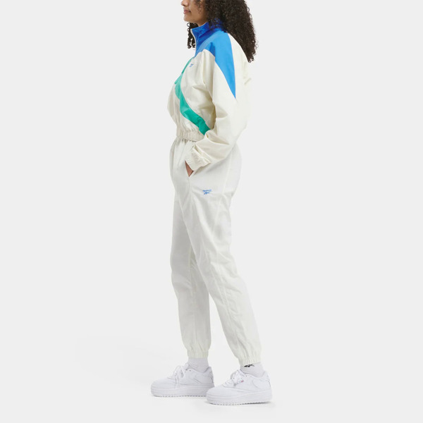 Reebok Cl Fr Track Pant [100205909] 女 長褲 運動 側袋 寬鬆 經典 白