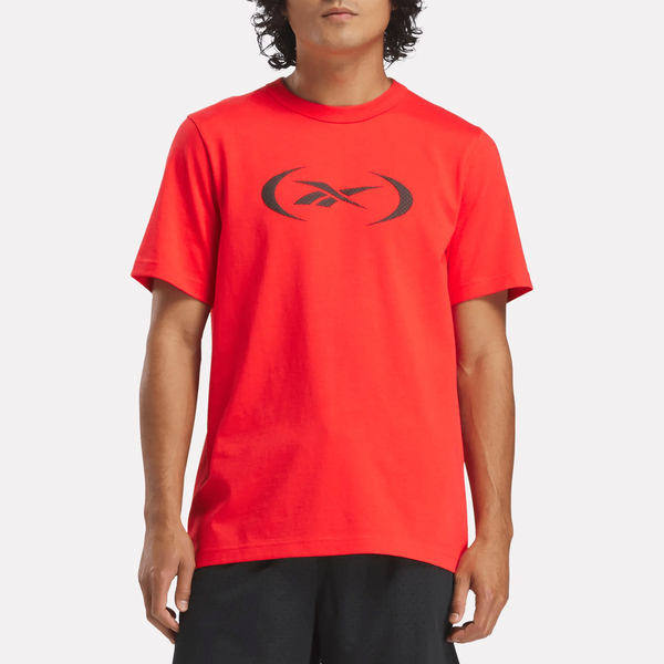 Reebok Basketball T-shirt [100214160] 男 T恤 運動上衣 短袖 紅 黑