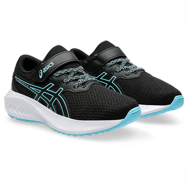 Asics Pre Excite 10 Ps [1014A297-006] 中童 慢跑鞋 運動鞋 魔鬼氈 緩衝 黑 藍