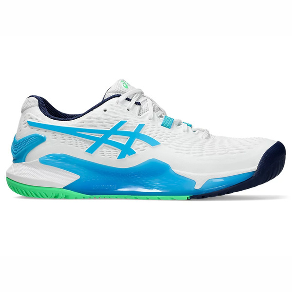 Asics Gel-resolution 9 [1041A330-103] 男 網球鞋 運動 訓練 耐磨 支撐 白 藍綠