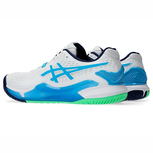 Asics Gel-resolution 9 [1041A330-103] 男 網球鞋 運動 訓練 耐磨 支撐 白 藍綠