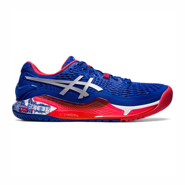 Asics GEL-Resolution 9 [1041A443-400] 男 網球鞋 比賽 耐磨 倫敦系列 藍紅 0S