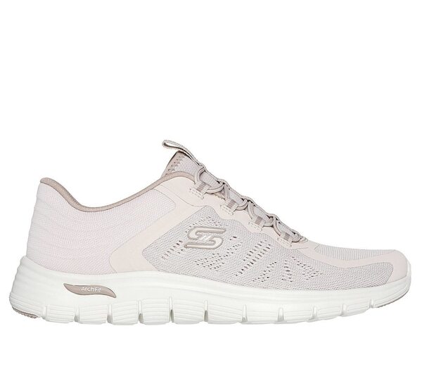 Skechers Arch Fit Vista [104384NAT] 女 健走鞋 休閒鞋 避震 輕量 支撐 米白