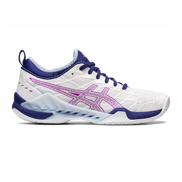 博客來 Asics Blast Ff 3 1072a080 100 女 羽球鞋 運動 訓練 包覆 支撐 穩定 緩震 白 藍紫