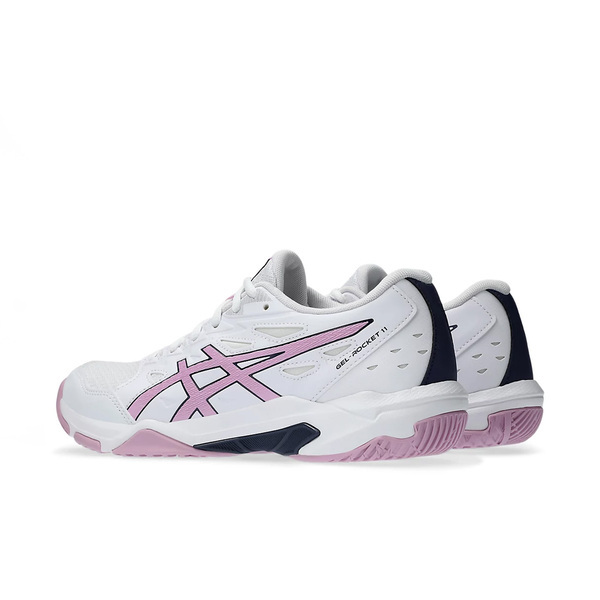 Asics Gel-rocket 11 [1072A093-105] 女 排球鞋 羽球鞋 穩定 包覆 回彈 白 粉紅