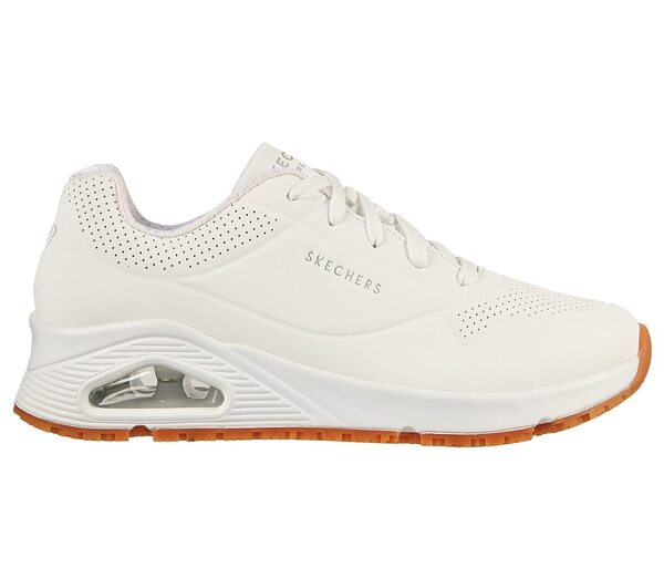 Skechers Uno SR [108021WHT] 女 工作鞋 寬楦 耐油 止滑 電器絕緣 安全 氣墊 舒適 白 