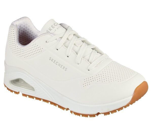 Skechers Uno SR [108021WHT] 女 工作鞋 寬楦 耐油 止滑 電器絕緣 安全 氣墊 舒適 白 