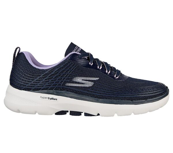 Skechers Go Walk 6 [124554NVLV] 女 健走鞋 休閒 穩定 支撐 機能 輕量 舒適 深藍 紫