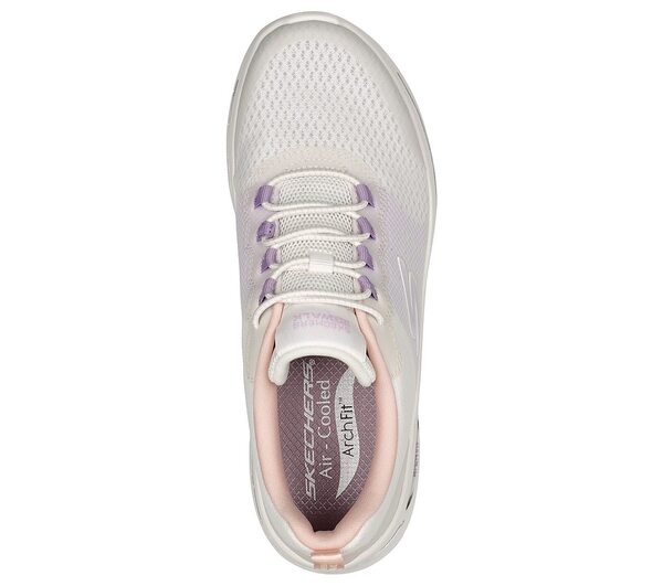 Skechers Go Walk Arch Fit [124862WMLT] 女 健走鞋 運動 休閒 支撐 避震 白 紫