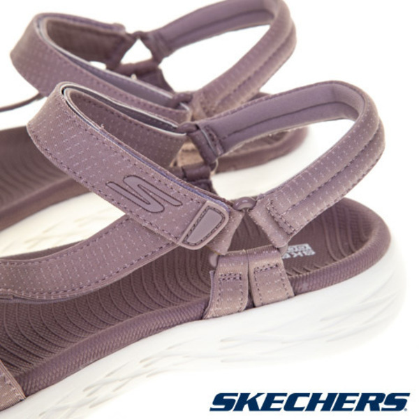 Skechers On-The-Go 600 [15316WLTMV] 女 涼鞋 休閒 寬楦 輕便 柔軟 魔鬼氈 藕紫