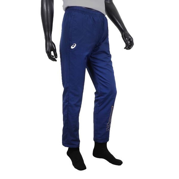Asics [2033B527-400] 男女 平織長褲 運動 訓練 休閒 拉鍊口袋 虎爪 彈性腰頭 舒適 亞瑟士 藍