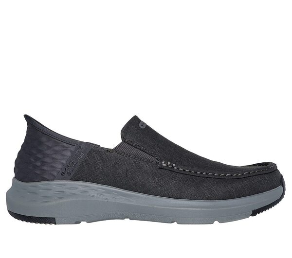 Skechers Parson [205192GYBK] 男 休閒鞋 步行 瞬穿舒適科技 舒適 帆布 穩定 穿搭 黑灰