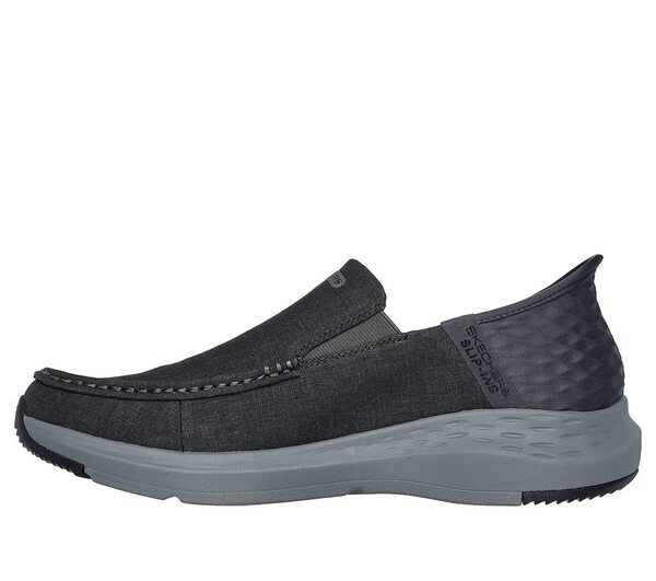 Skechers Parson [205192GYBK] 男 休閒鞋 步行 瞬穿舒適科技 舒適 帆布 穩定 穿搭 黑灰