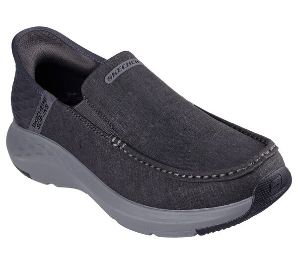 Skechers Parson [205192GYBK] 男 休閒鞋 步行 瞬穿舒適科技 舒適 帆布 穩定 穿搭 黑灰