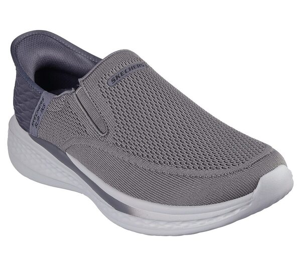 Skechers Slade [210887GRY] 男 休閒鞋 健走 速穿 透氣 包覆 舒適 灰