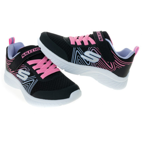 Skechers Microspec Plus [303535LBKMT] 中大童 女童 休閒鞋 魔鬼氈 舒適 黑彩