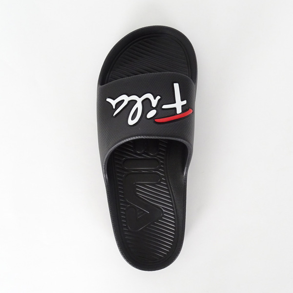 Fila Sleek Slide [4-S326U-001] 男女鞋 運動 涼鞋 拖鞋 休閒 舒適 輕量 防水 黑白