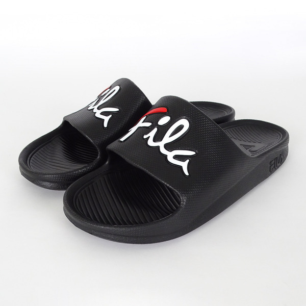 Fila Sleek Slide [4-S326U-001] 男女鞋 運動 涼鞋 拖鞋 休閒 舒適 輕量 防水 黑白