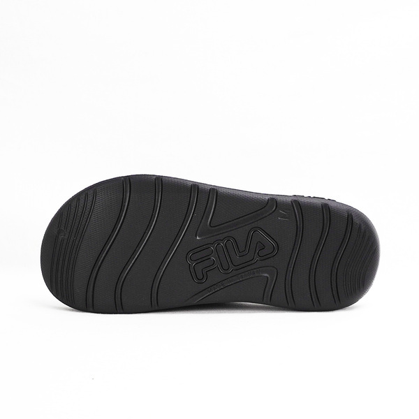 Fila Plumpy Slide [4-S334W-001] 男女 拖鞋 舒適 休閒 游泳 戲水 雨天 居家 情侶 黑