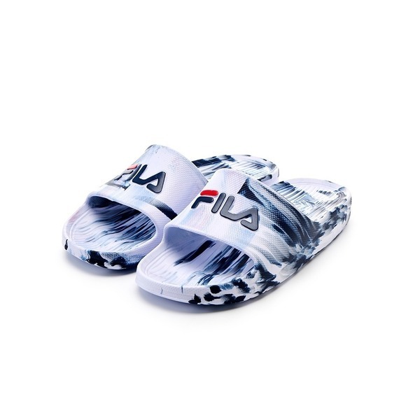 Fila SLEEK SLIDE Splash[4-S356Y-113]拖鞋 男女 夏季 海灘 情侶穿搭 白藍