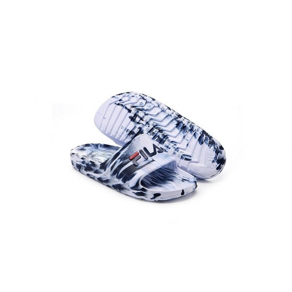 Fila SLEEK SLIDE Splash[4-S356Y-113]拖鞋 男女 夏季 海灘 情侶穿搭 白藍