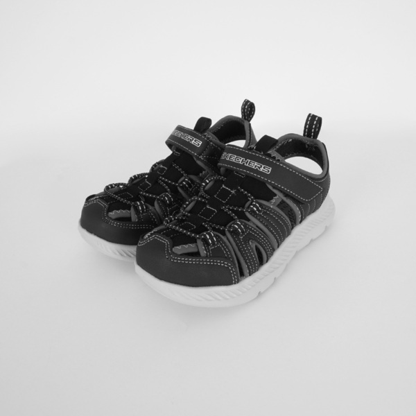 Skechers C-flex Sandal 2.0 [400041LBKGY] 中童鞋 涼鞋 保護 魔鬼氈 黑 灰