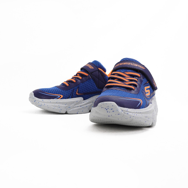 Skechers Wavetronic [403885LBLOR] 大童 慢跑鞋 運動 休閒 魔鬼氈 舒適 透氣 藍 橘
