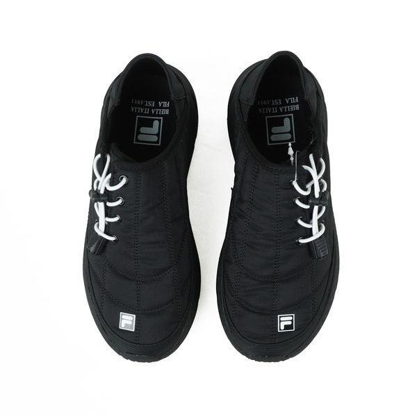 Fila 斐樂 Quilted [5-C346A-001] 女 休閒鞋 懶人鞋 麵包鞋 套入式 無鞋帶 舒適 黑