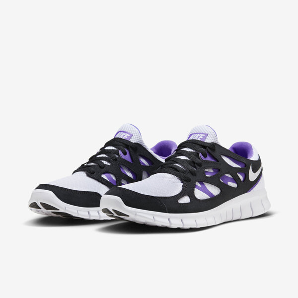 Nike Free Run 2 [537732-103] 男 慢跑鞋 運動 路跑 赤足 襪套 緩震 柔軟 輕量 白黑紫