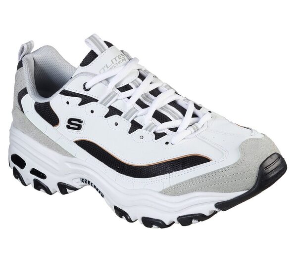 Skechers D''lites 1.0 [666114WLGY] 男 運動休閒鞋 老爹鞋 經典 厚底 潮流 白黑灰