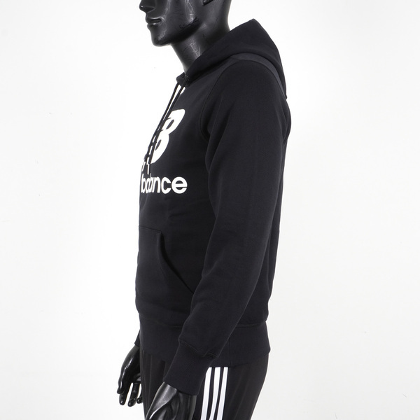 New Balance [AMT83528BK] 男 連帽上衣 經典LOGO 休閒 刷毛 保暖 舒適 穿搭 紐巴倫 黑