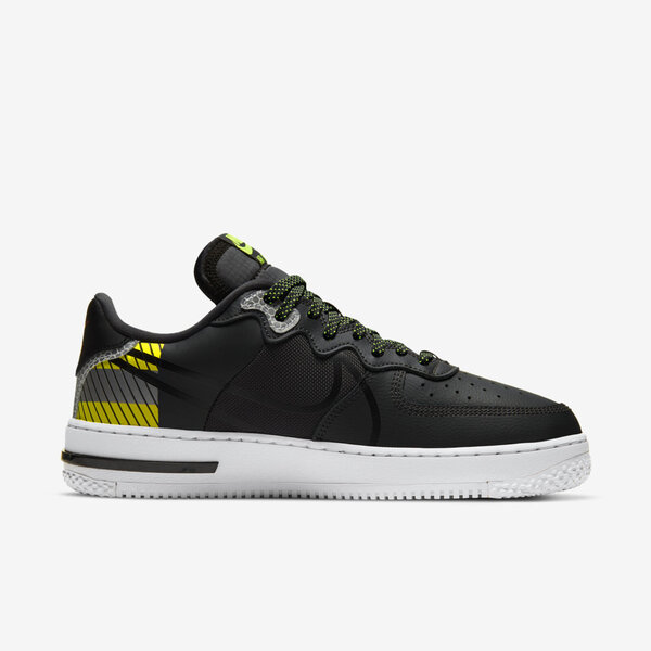 Nike Air Force 1 React Lx 3m [CT3316-003] 男鞋 運動 休閒 籃球 緩震 黑 金