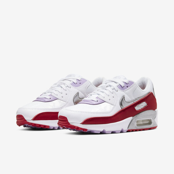 Nike W Air Max 90 [CU3004-176] 女鞋 運動 慢跑 休閒 籃球 經典 氣墊 穿搭 潮流 白紅 24cm 白/紅