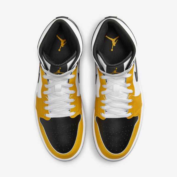 Nike Air Jordan 1 Mid [DQ8426-701] 男 休閒鞋 運動 喬丹 中筒 AJ1 皮革 黃黑白