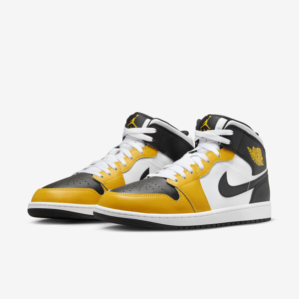 Nike Air Jordan 1 Mid [DQ8426-701] 男 休閒鞋 運動 喬丹 中筒 AJ1 皮革 黃黑白