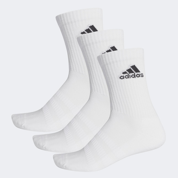 Adidas Cush Crw 3pp [DZ9356] 男女 中筒襪 運動襪 加厚底 休閒透氣 訓練 白 3雙入 