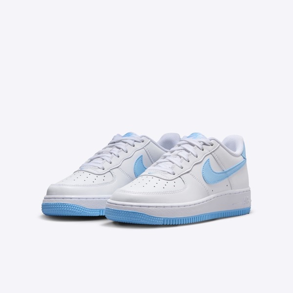 Nike Air Force 1 Lv8 [FV5948-107] 大童 休閒鞋 運動 經典 AF1 低筒 白 水藍