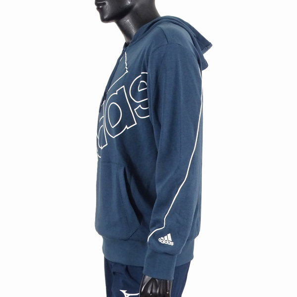 Adidas U Favs Q1 Hd [GK9372] 男 連帽 長袖 上衣 舒適 法國棉 袋鼠型 口袋 藍 