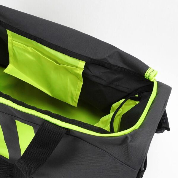 博客來-Adidas 3-Stripes Duffle M [GN2047] 健身包旅行運動斜背手提黑螢光綠FREE 黑/螢黃