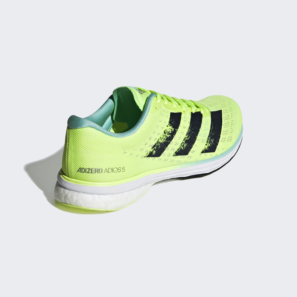 Adidas Adizero Adios 5 W [H68736] 女鞋 慢跑 運動 休閒 輕量 支撐 緩衝 螢黃 深藍