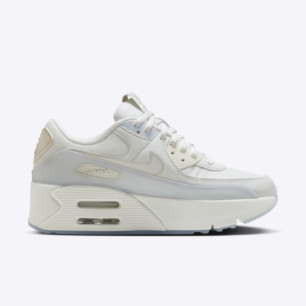 Nike Air Max 90 Lv8 [HF0782-100] 女 休閒鞋 運動 復古 雙層氣墊 緩震 厚底 白 淺灰