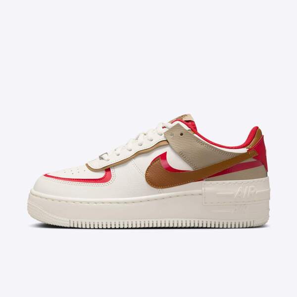 博客來-Nike W AF1 Shadow [HQ3400-030] 男女運動休閒鞋經典厚底舒適白紅棕