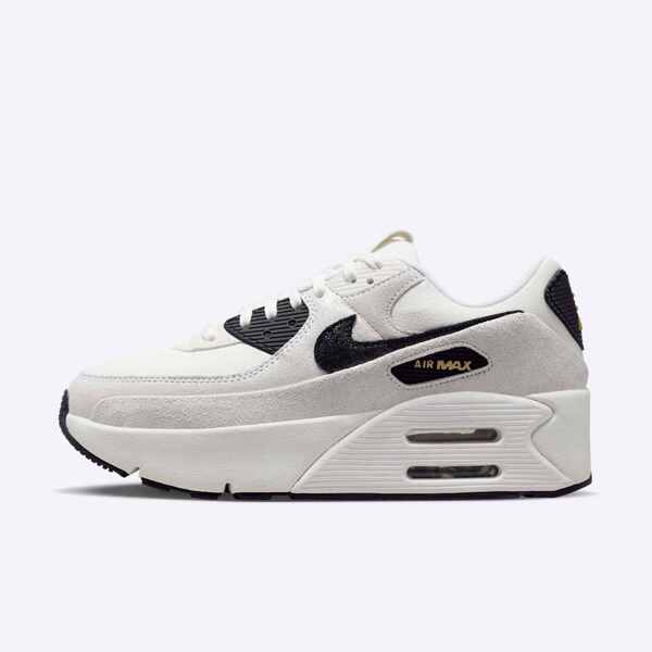 Nike Air Max 90 Lv8 [HQ3497-100] 女 休閒鞋 運動 復古 雙層氣墊 緩震 厚底 白黑金