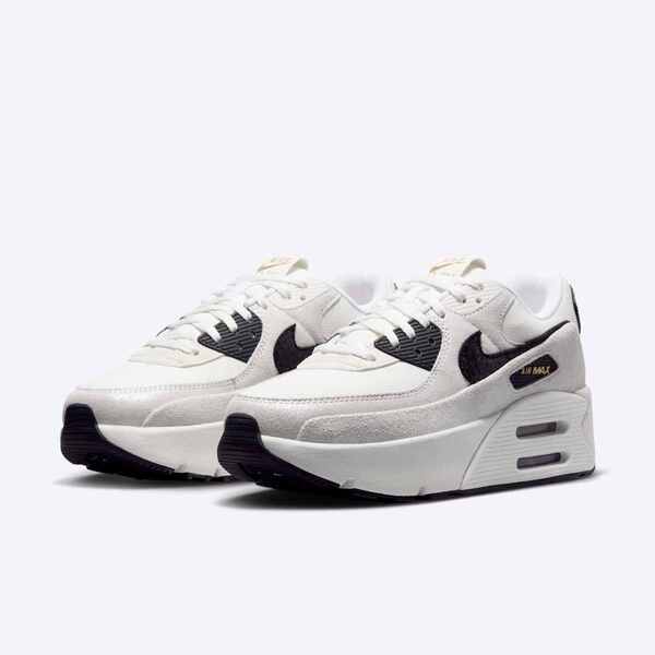Nike Air Max 90 Lv8 [HQ3497-100] 女 休閒鞋 運動 復古 雙層氣墊 緩震 厚底 白黑金