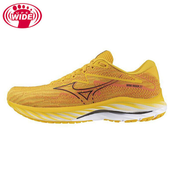 Mizuno Wave Rider 27 SW [J1GC230456] 男 慢跑鞋 運動 路跑 超寬楦 緩震 美津濃 黃