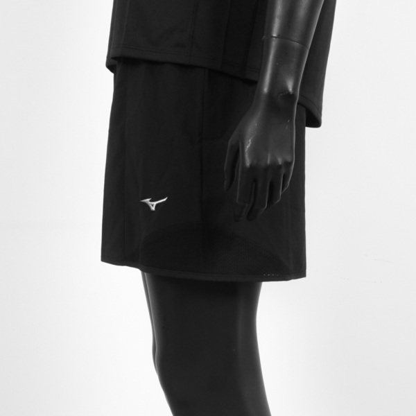 Mizuno [J2TB075509] 女 短褲 路跑 運動 休閒 舒適 透氣 彈性 雙層 內裡褲 黑
