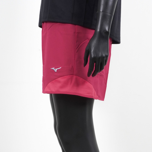 Mizuno [J2TB075565] 女 短褲 路跑 運動 休閒 舒適 透氣 彈性 雙層 內裡褲 紅